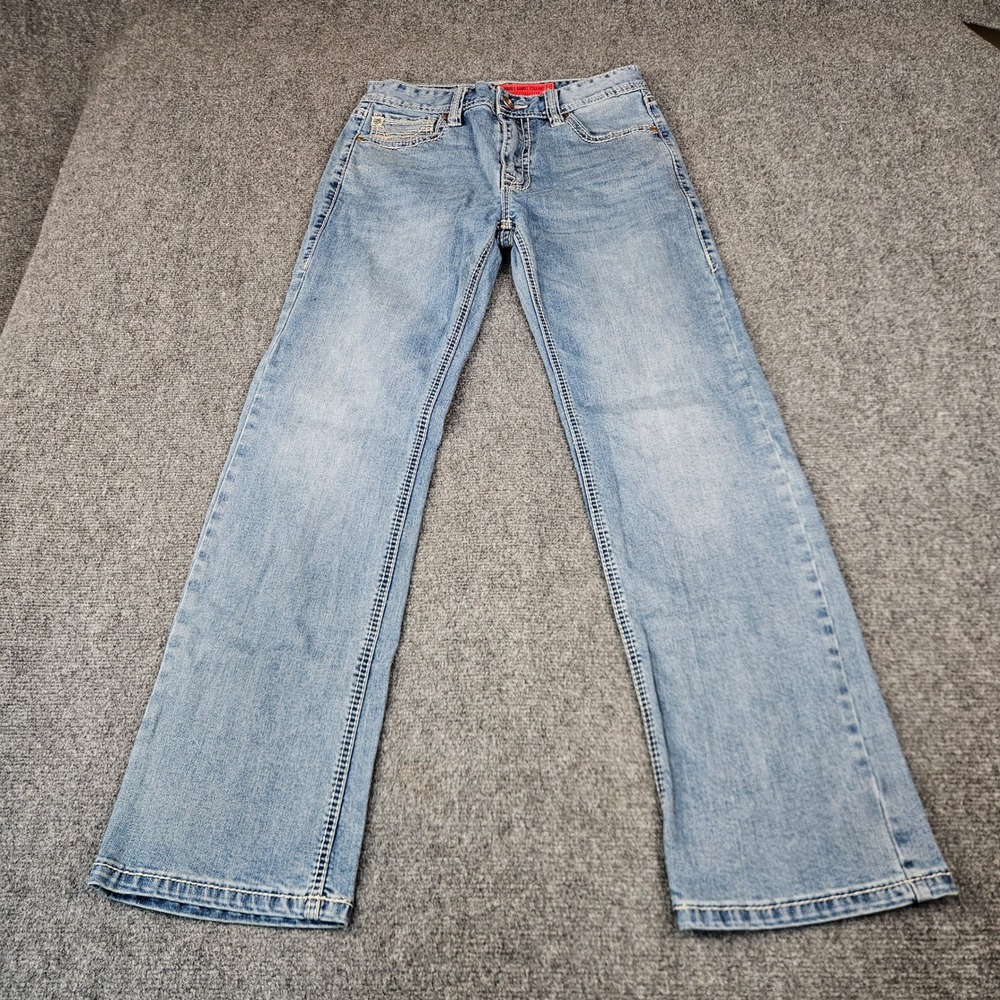 Rock & Roll Denim Double Barrel Straight Relaxed Leg Jeans Light Wash 29x32